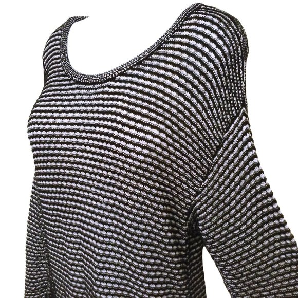 Pendleton Woolen Mills Tunic Sweater -XL Loose Knit Striped Crewneck Navy White - Picture 4 of 11